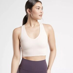 Athleta‎ Aurora Seamless Crop Ribbed Tank Light Pink Size XS